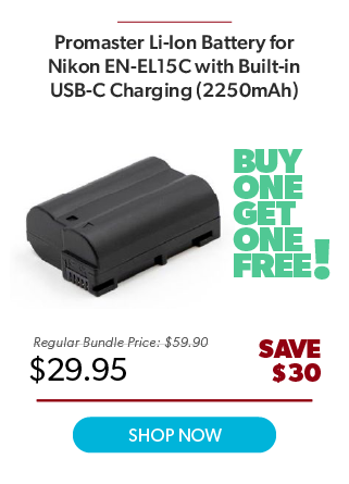 Promaster Li-Ion Battery for Nikon EN-EL15C with Built-in USB-C Charging