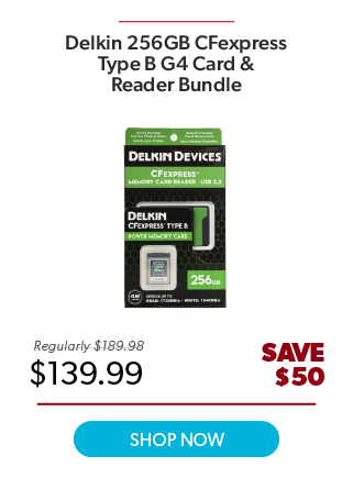 Delkin 256GB CFexpress Type B G4 Card and Reader Bundle