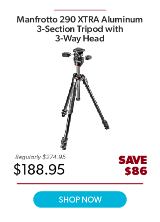 Manfrotto 290 XTRA Aluminum 3-Section Tripod with Head