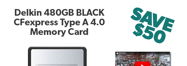 Delkin 480GB BLACK CFexpress Type A 4.0 Memory Card