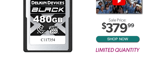 Delkin 480GB BLACK CFexpress Type A 4.0 Memory Card