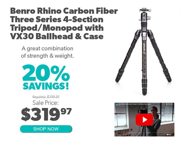 Benro Rhino Carbon Fiber Three Section with Head